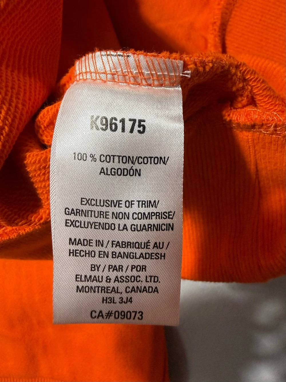 Kangol Bright Orange Hoodie with Embroidered Kangaroo